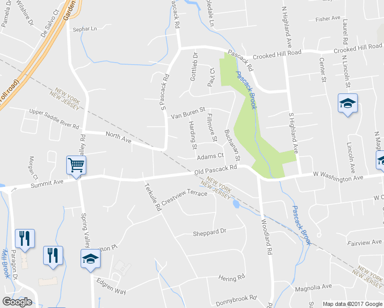map of restaurants, bars, coffee shops, grocery stores, and more near 1 Harding Street in Pearl River