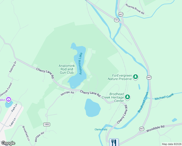 map of restaurants, bars, coffee shops, grocery stores, and more near Clark Road in Monroe County