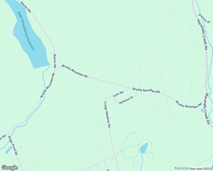 map of restaurants, bars, coffee shops, grocery stores, and more near 1554 Brushy Mountain Road in East Stroudsburg