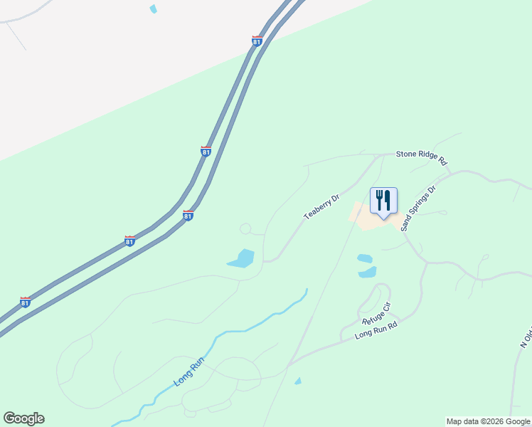 map of restaurants, bars, coffee shops, grocery stores, and more near 478 Long Run Road in Drums
