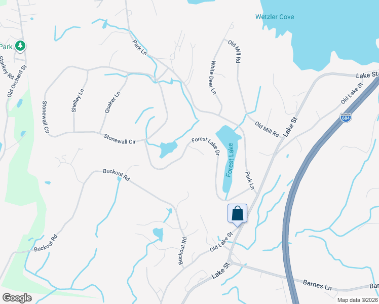 map of restaurants, bars, coffee shops, grocery stores, and more near 41 Forest Lake Drive in Harrison