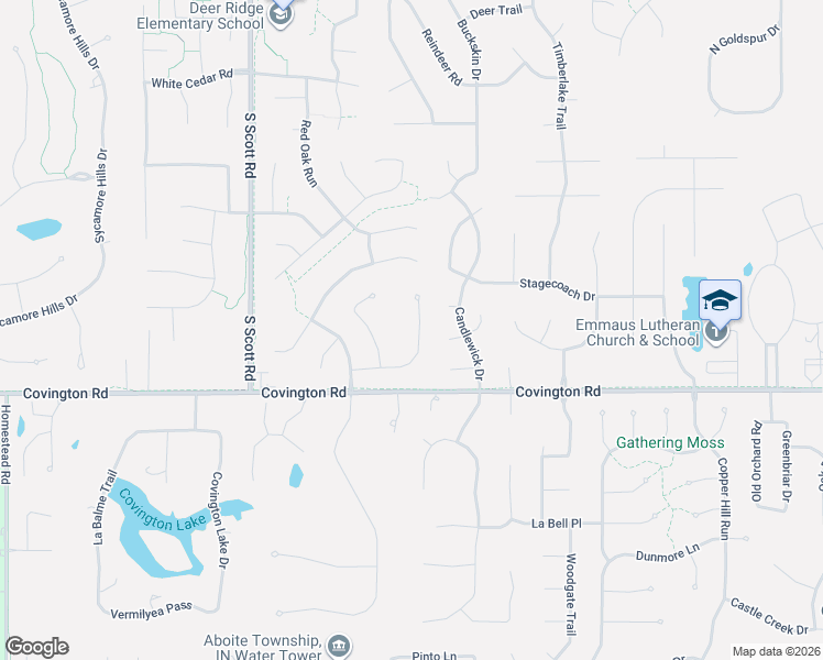 map of restaurants, bars, coffee shops, grocery stores, and more near 2422 Barcroft Court in Fort Wayne