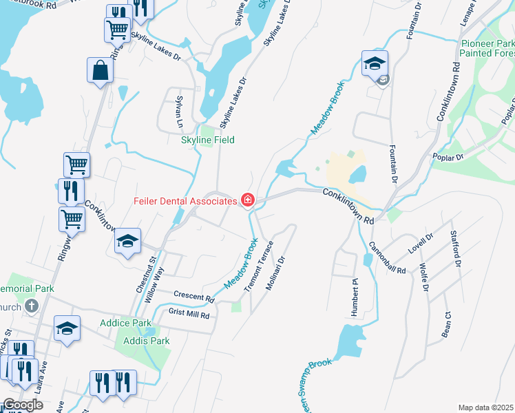 map of restaurants, bars, coffee shops, grocery stores, and more near 16 Wilson Drive in Wanaque