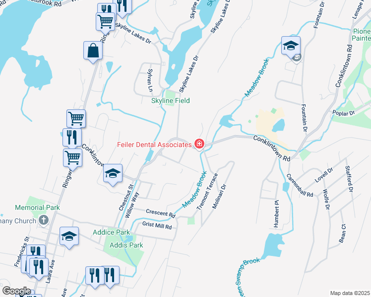 map of restaurants, bars, coffee shops, grocery stores, and more near 13J Brookside Heights in Wanaque