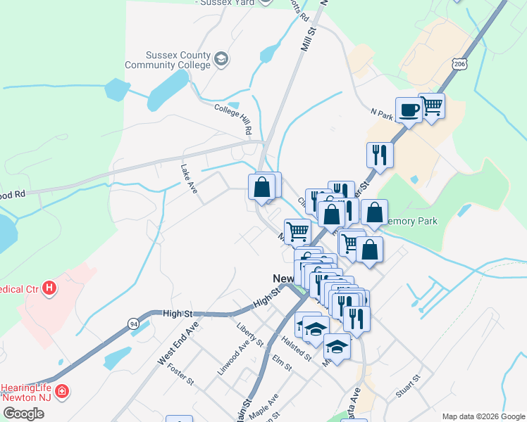 map of restaurants, bars, coffee shops, grocery stores, and more near 40 Mill Street in Newton