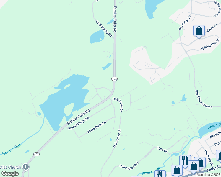 map of restaurants, bars, coffee shops, grocery stores, and more near 553 Heron Point Road in East Stroudsburg
