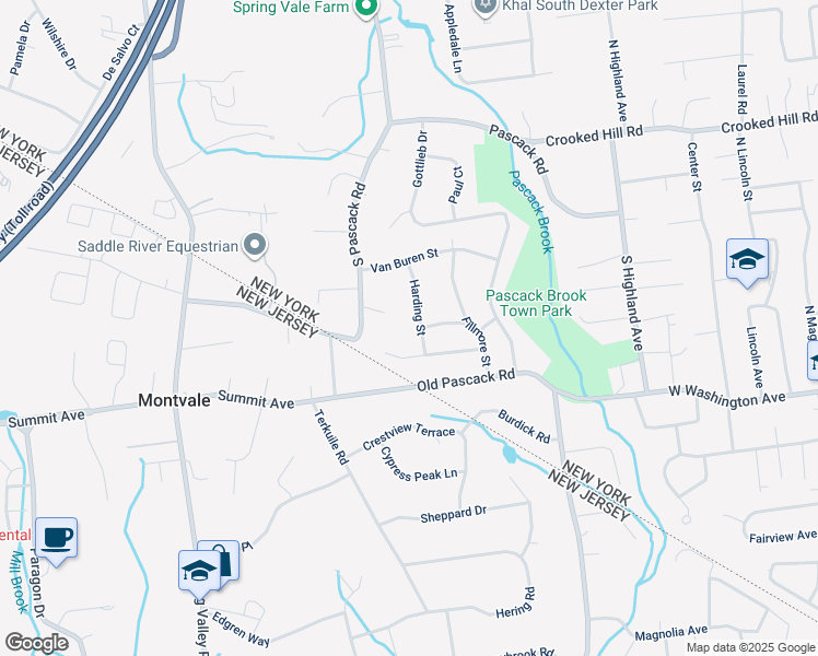 map of restaurants, bars, coffee shops, grocery stores, and more near 32 Harding Street in Pearl River