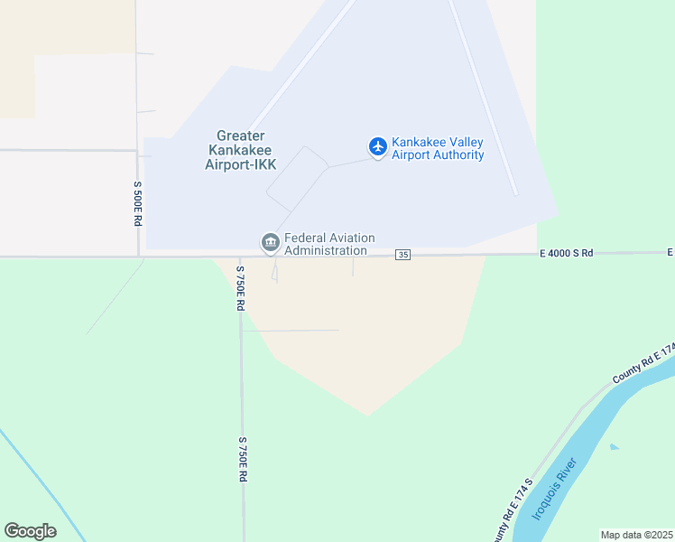 map of restaurants, bars, coffee shops, grocery stores, and more near 1000 County Highway 35 in Kankakee