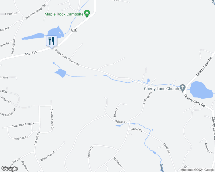 map of restaurants, bars, coffee shops, grocery stores, and more near 4200 Cherry Lane Church Road in Henryville