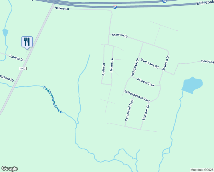 map of restaurants, bars, coffee shops, grocery stores, and more near 328 Hellers Lane in Long Pond