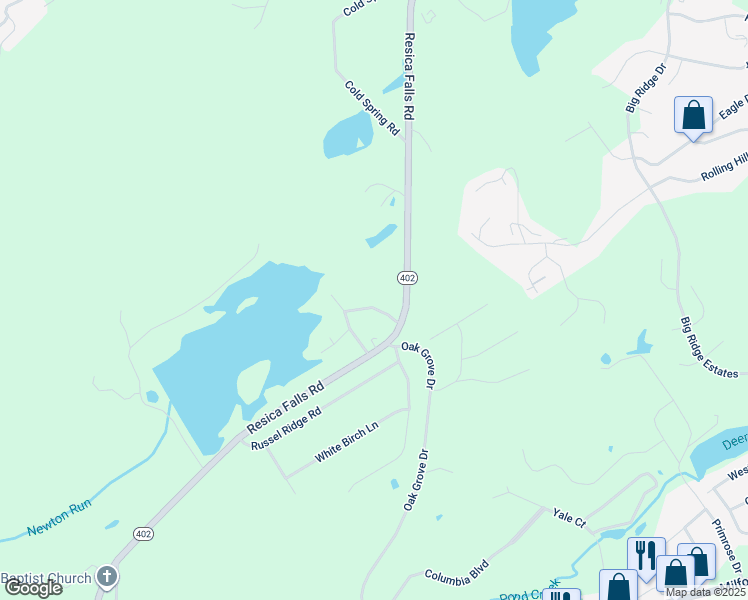 map of restaurants, bars, coffee shops, grocery stores, and more near 139 West View Circle in East Stroudsburg