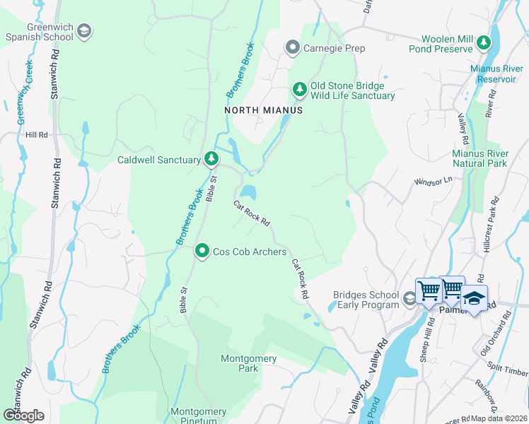 map of restaurants, bars, coffee shops, grocery stores, and more near 41 Dartmouth Road in Greenwich