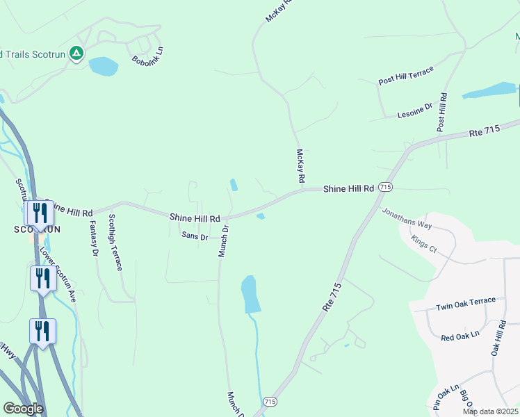 map of restaurants, bars, coffee shops, grocery stores, and more near 231 Shine Hill Road in Henryville
