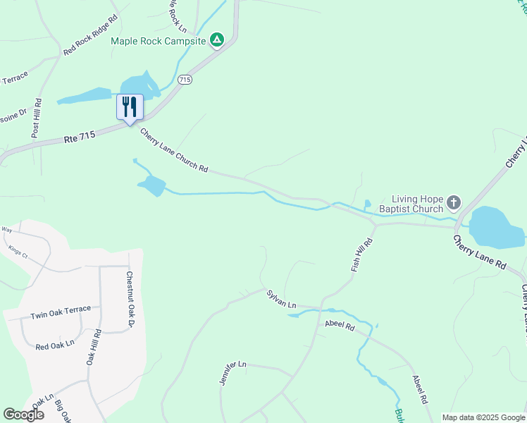 map of restaurants, bars, coffee shops, grocery stores, and more near 4200 Cherry Lane Church Road in Henryville