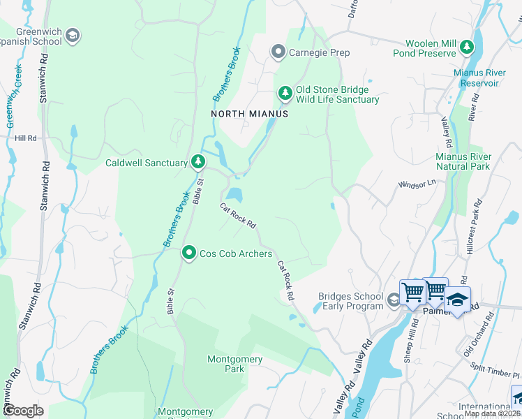 map of restaurants, bars, coffee shops, grocery stores, and more near 41 Dartmouth Road in Greenwich