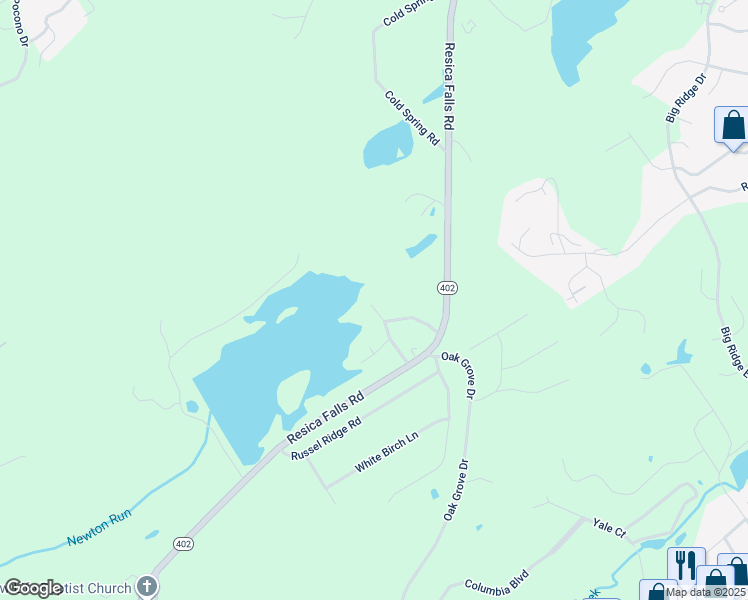 map of restaurants, bars, coffee shops, grocery stores, and more near 123 Heron Point Road in East Stroudsburg