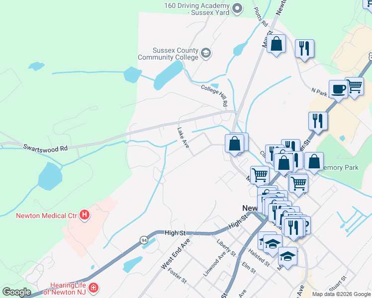 map of restaurants, bars, coffee shops, grocery stores, and more near 35 Park Avenue in Newton