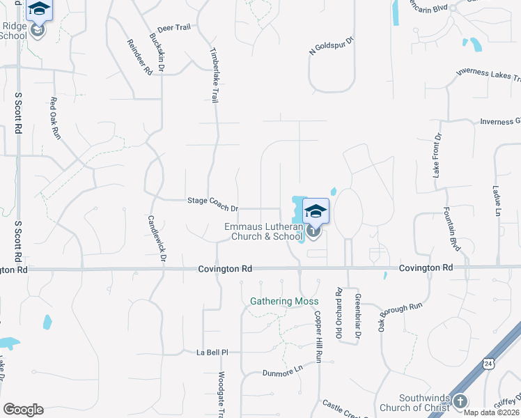 map of restaurants, bars, coffee shops, grocery stores, and more near 9000 Stage Coach Drive in Fort Wayne