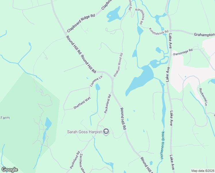 map of restaurants, bars, coffee shops, grocery stores, and more near 122 Round Hill Road in Greenwich
