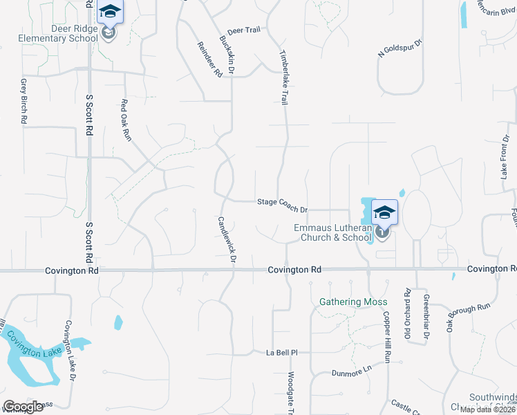 map of restaurants, bars, coffee shops, grocery stores, and more near 9335 Stage Coach Drive in Fort Wayne