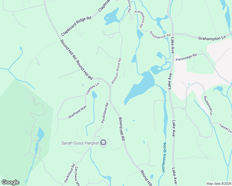 map of restaurants, bars, coffee shops, grocery stores, and more near 121 Round Hill Road in Greenwich