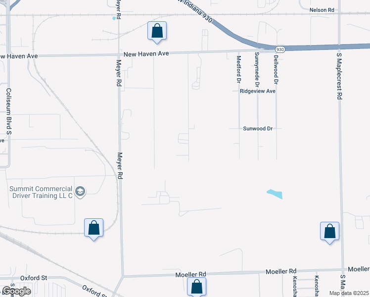 map of restaurants, bars, coffee shops, grocery stores, and more near 2518 Sheridan Road in Fort Wayne