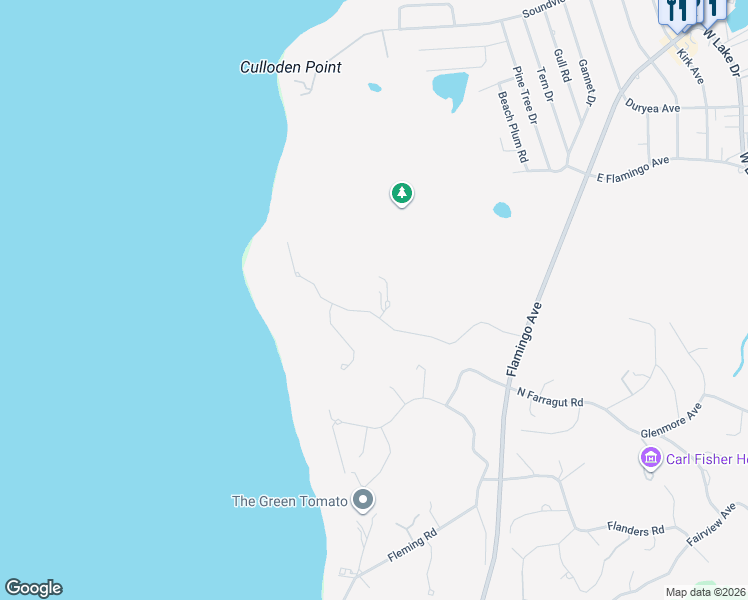 map of restaurants, bars, coffee shops, grocery stores, and more near 18 Wills Point Road in Montauk