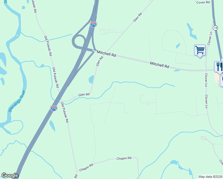 map of restaurants, bars, coffee shops, grocery stores, and more near 349 Presnar Drive in New Castle