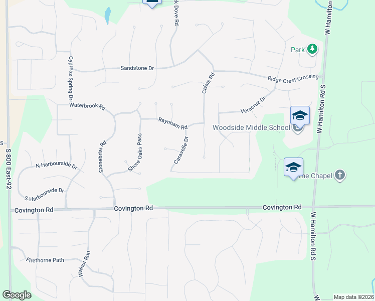 map of restaurants, bars, coffee shops, grocery stores, and more near 2303 Caravelle Drive in Fort Wayne