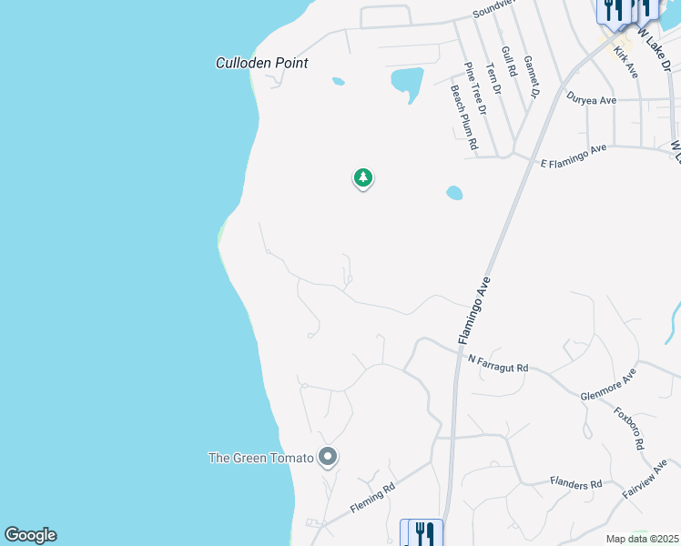 map of restaurants, bars, coffee shops, grocery stores, and more near 16 Wills Point Road in Montauk