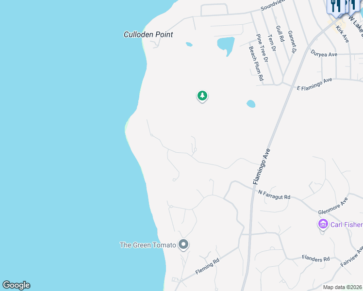 map of restaurants, bars, coffee shops, grocery stores, and more near 18 Wills Point Road in Montauk
