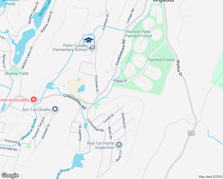 map of restaurants, bars, coffee shops, grocery stores, and more near 1 Green Road in Wanaque