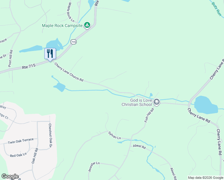 map of restaurants, bars, coffee shops, grocery stores, and more near 1-61 Cherry Lane Church Road in Henryville