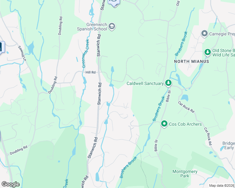 map of restaurants, bars, coffee shops, grocery stores, and more near 14 Tomahawk Ln in Greenwich