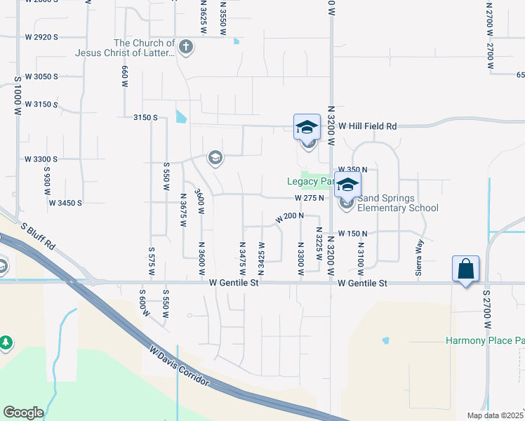 map of restaurants, bars, coffee shops, grocery stores, and more near 234 North 3425 West in Layton