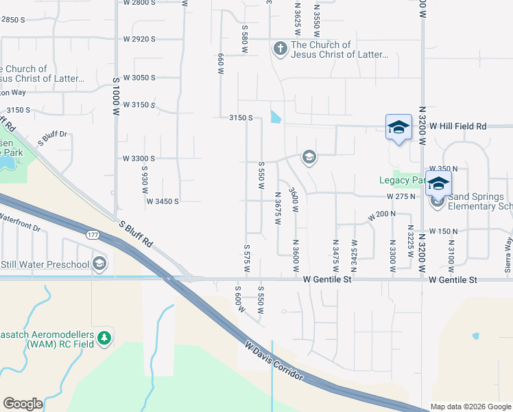 map of restaurants, bars, coffee shops, grocery stores, and more near 3512 South 550 West in Syracuse