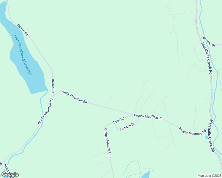 map of restaurants, bars, coffee shops, grocery stores, and more near 1521 Brushy Mountain Road in East Stroudsburg