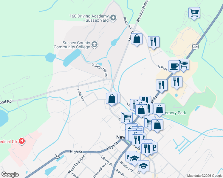 map of restaurants, bars, coffee shops, grocery stores, and more near 84 Mill Street in Newton