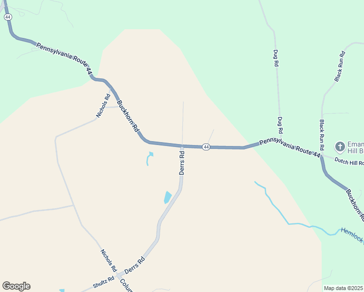 map of restaurants, bars, coffee shops, grocery stores, and more near Pennsylvania 44 in Bloomsburg