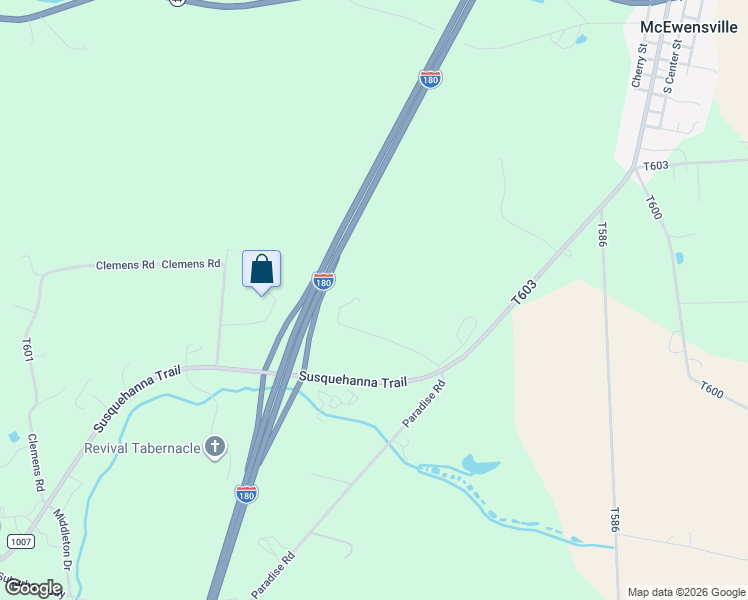 map of restaurants, bars, coffee shops, grocery stores, and more near Voris Road in Watsontown