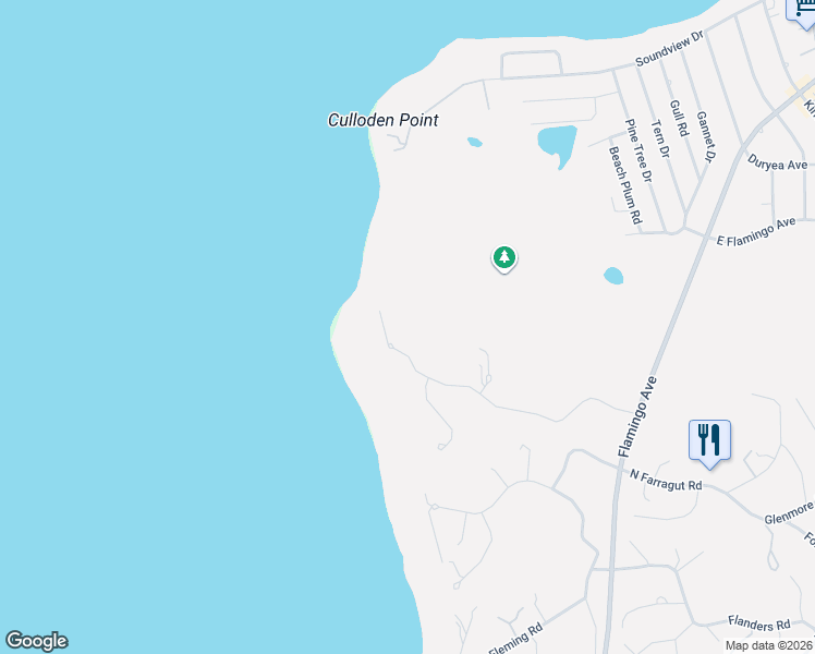 map of restaurants, bars, coffee shops, grocery stores, and more near 26 Wills Point Road in Montauk