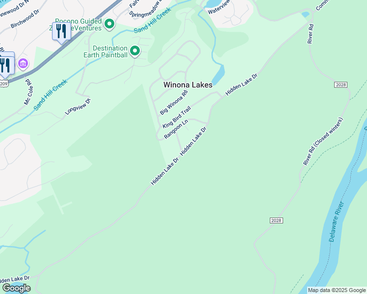 map of restaurants, bars, coffee shops, grocery stores, and more near 8304 Utopia Lane in East Stroudsburg