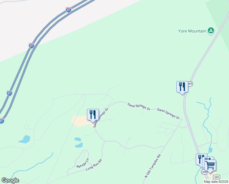 map of restaurants, bars, coffee shops, grocery stores, and more near 11 Autumn Fern Court in Drums