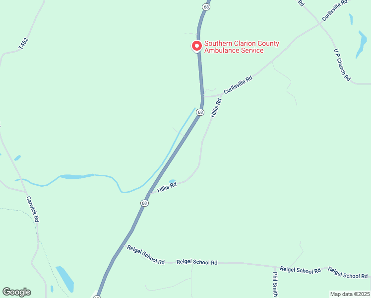 map of restaurants, bars, coffee shops, grocery stores, and more near 10070 Pennsylvania 68 in Rimersburg