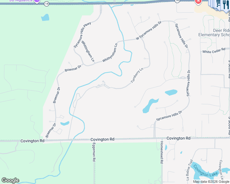 map of restaurants, bars, coffee shops, grocery stores, and more near 2127 Turnberry Lane in Fort Wayne