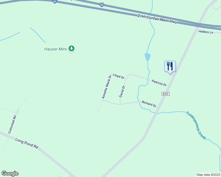 map of restaurants, bars, coffee shops, grocery stores, and more near 212 Annette Marie Dr in Long Pond