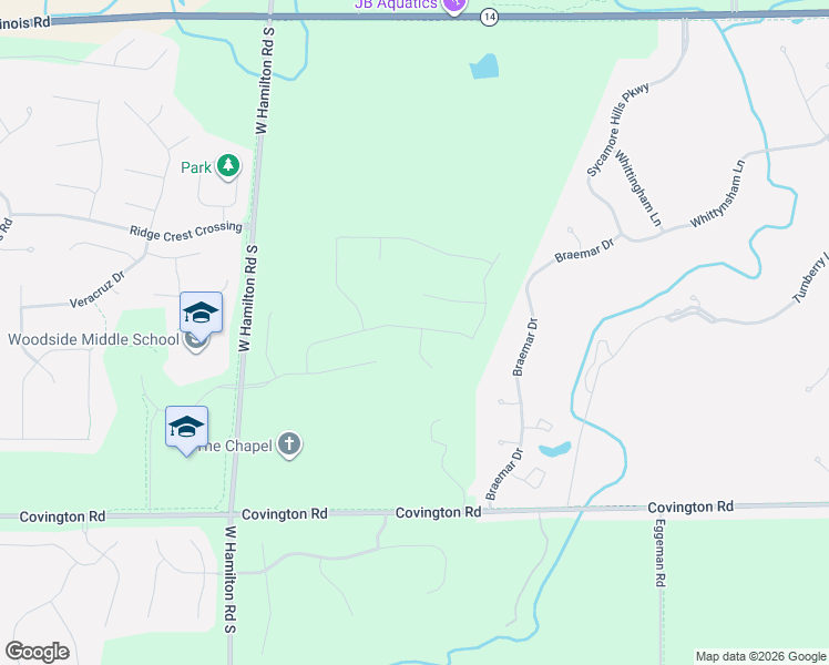map of restaurants, bars, coffee shops, grocery stores, and more near 12719 Covington Road in Fort Wayne