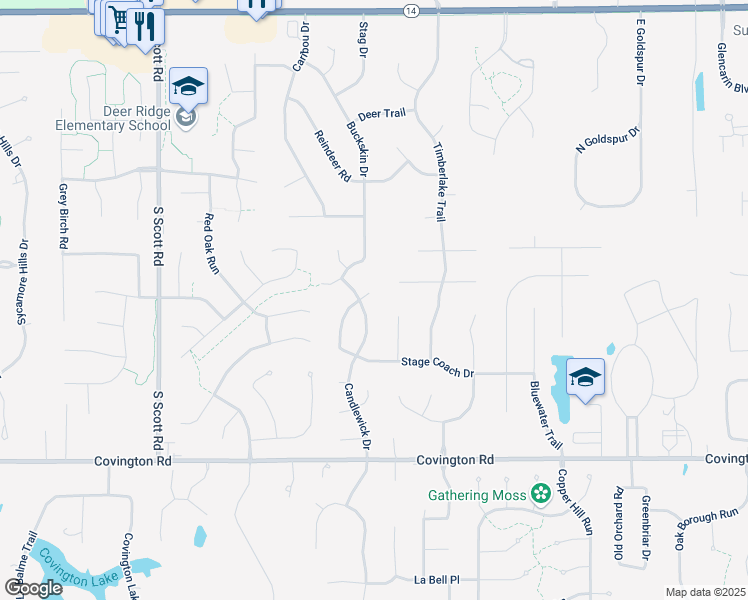 map of restaurants, bars, coffee shops, grocery stores, and more near 2121 Hearthstone Drive in Fort Wayne