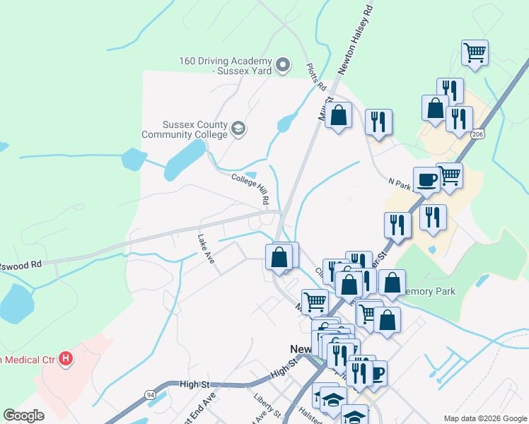 map of restaurants, bars, coffee shops, grocery stores, and more near 1 Slate Hill Road in Newton