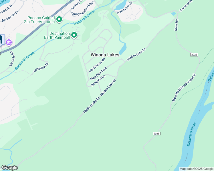 map of restaurants, bars, coffee shops, grocery stores, and more near 765 Hidden Lake Drive in East Stroudsburg
